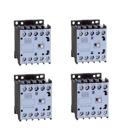 Imagem de Kit com 4 Mini Contatores Auxiliares Weg 10A 24VCC  Ideal para Seus Projetos!