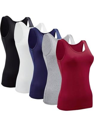 Imagem de Kit com 5 Camisetas Regatas De Alça Grossa Básica Lisa