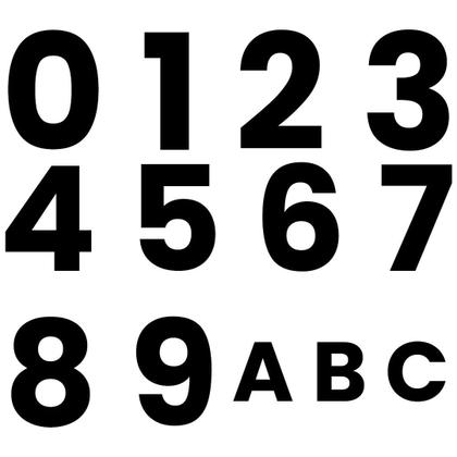 Imagem de Kit com 5 Números Residenciais 12cm Placa ACM Preto Brilhante, Resistente e Fácil de Aplicar