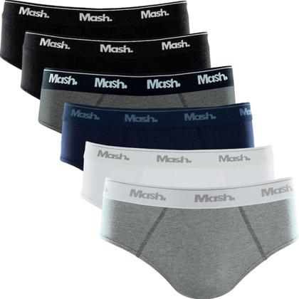 Imagem de  Kit com 6 Cuecas Slip Mash Algodão Cotton Masculinas