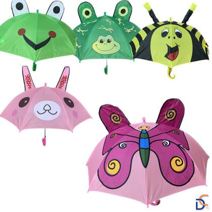 Imagem de Kit Com 6 Guarda Chuva Infantil De Orelhinha Bichinhos atacado p/ Presente