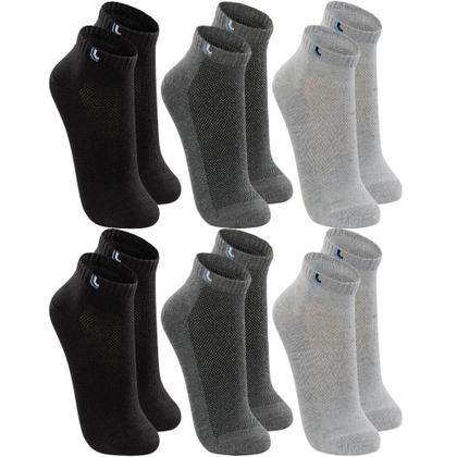 Imagem de Kit Com 6 Pares De Meia Baixa Lupo Sport Modelo Cano Curto Esportiva Em Algodão Tamanho 33 ao 44