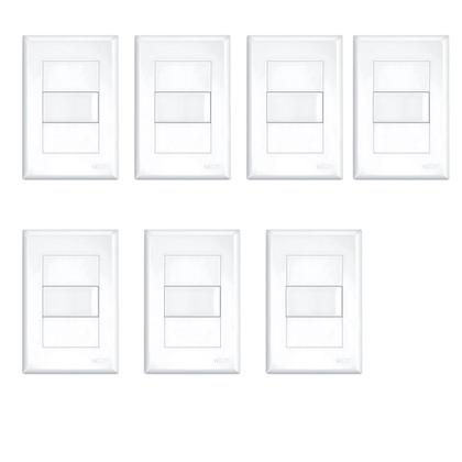 Imagem de Kit com 7 Interruptores Simples 4x2 16A Com Parafuso Evidence - FAME