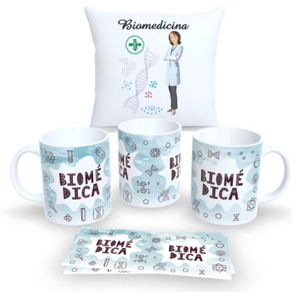 Imagem de Kit Com Almofada 30x30cm e Caneca de Porcelana Profissões 