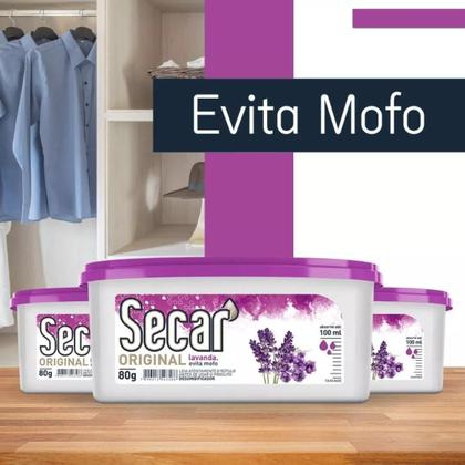 Imagem de Kit Com Anti Mofo Secar Original Variados 180g Elimina Odor Desumidificador Ambientes
