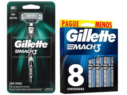 Imagem de Kit com Aparelho de Barbear Gillette Mach3