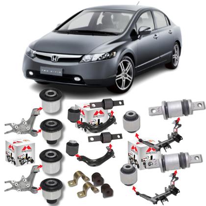 Imagem de Kit completo 14 buchas suspensão traseira new civic g8 06/11