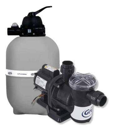 Imagem de Kit Completo Bomba Mais Filtro GRE Bivolt 1/2CV Para Piscinas de Até 42.000L Mil Litros