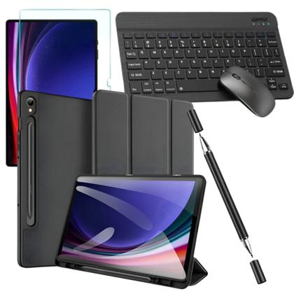 Imagem de Kit Completo Capa Case Smart P/ Galaxy Tab S9 Fe 12.4 Película +teclado mouse+ Caneta