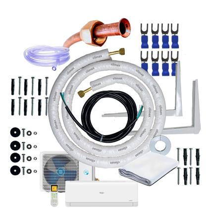 Imagem de Kit Completo Para Instalação Ar Condicionado Elgin Eco Inverter II 9000 a 18000 Btus 1/4 3/8 3,5 Metros Com Suporte 450