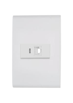 Imagem de Kit Conjunto 4x2 Modulo Telefone RJ11 Liz Tramontina Branco