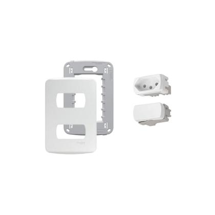 Imagem de Kit Conjunto 4x2 Tomada 20A Interruptor Simp Miluz Schneider