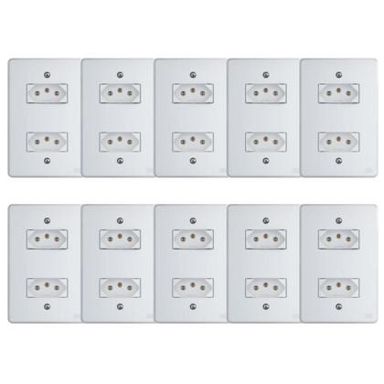 Imagem de Kit Conjunto Interruptor 4x2  2 módulos 2P+T 20A 250V