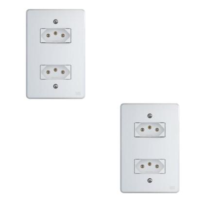 Imagem de Kit Conjunto Interruptor 4x2  2 módulos 2P+T 20A 250V