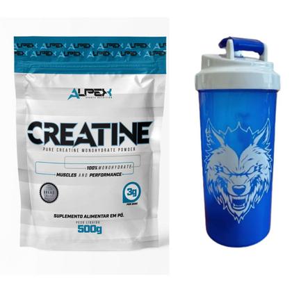 Imagem de Kit Creatina Alpex 100% 500g + Coqueteleira Alpex 600ml