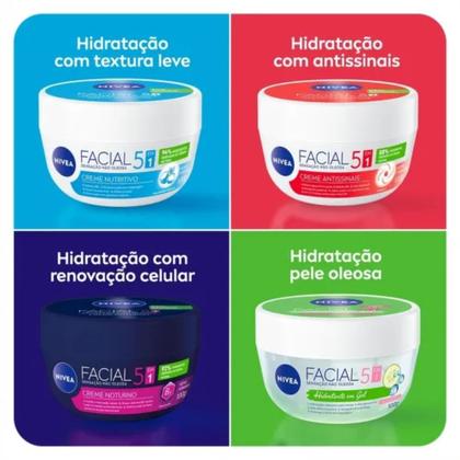 Imagem de Kit Creme Nivea Facial Gel / Nutritivo / Antissinais / Notur