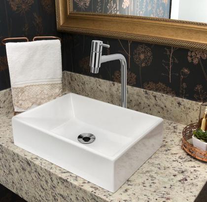 Imagem de Kit Cuba Torino Sobrepor C/ Torneira e Valvula ABS Cromado