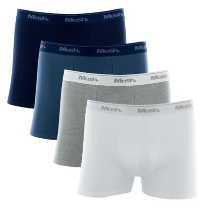 Imagem de Kit Cueca Boxer Mash 4 Peças Masculina Algodão Elástico