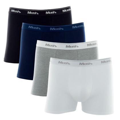 Imagem de Kit Cueca Boxer Mash 4 Peças Masculina Algodão Elástico