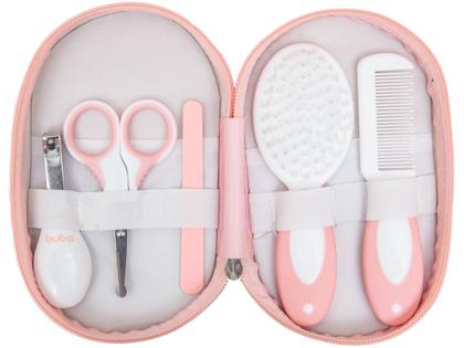 Imagem de Kit Cuidados Bebê Buba Rosa 8 Peças com Estojo