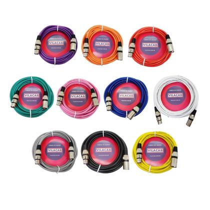 Imagem de Kit De 10 Cabos Colorido Microfone/dmx Balanceado 5 Metros