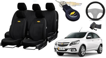 Imagem de Kit de Capas de Couro de Alto Padrão para Agile 2009 - Proteção Total + Chaveiro + Capa de Volante