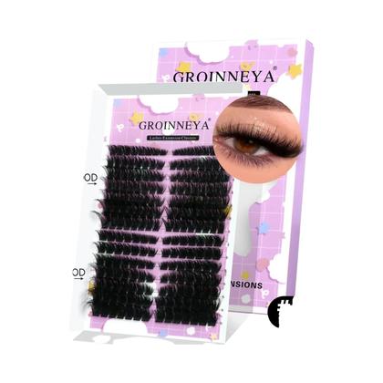 Imagem de Kit De Cílios Postiços Naturais Com Ponta Asa E Cola Para Aplicação DIY Em Casa GROINNEYA