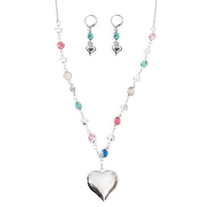 Imagem de Kit de Colar e Brinco Com Pingente de Coração Laís