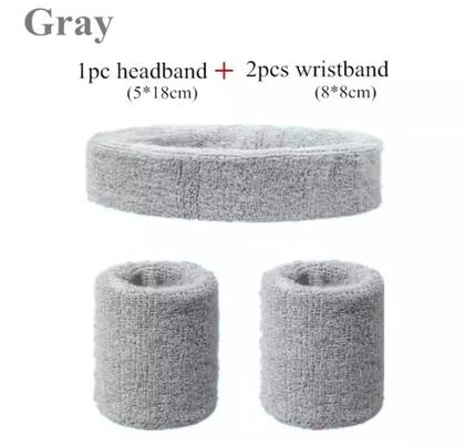 Imagem de Kit de Faixa de Cabeça + 2 Munhequeiras Atoalhadas DIVERSAS CORES