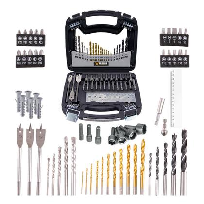 Imagem de Kit De Ferramentas Brocas Bits Furadeira 128 Pç Profissional