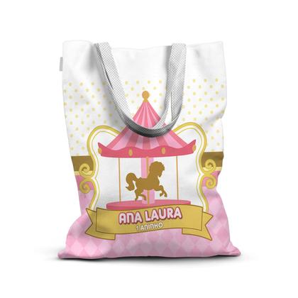 Imagem de Kit de Festa Com 5 Sacolinhas de Tecido Pra Lembrancinha C