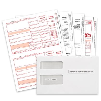 Imagem de Kit de formulários fiscais Blue Summit Supplies 2024 1099 INT 4 Part