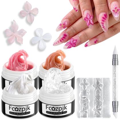 Imagem de Kit de gel Solid Builder Fcozpjk para unhas com molde de silicone