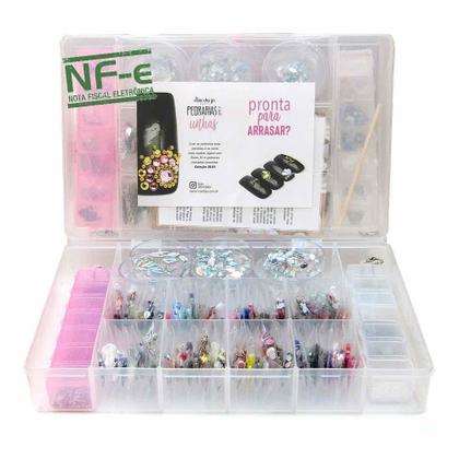 Imagem de Kit de Pedrarias para unhas Luxo Completo 26mil Peças Decoração Joinha
