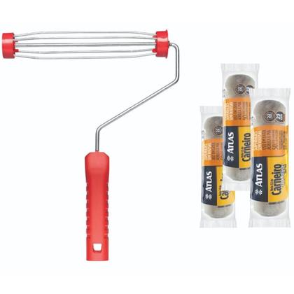 Imagem de Kit de Pintura com 3 Rolos + Garfo com Bucha 400/23SR - 1228 - PINCEIS ATLAS