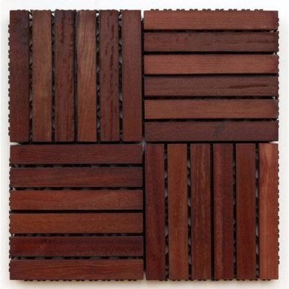 Imagem de Kit Deck em Placa de Madeira Modular Base Plástica 30x30cm com 25 Placas Madersilva