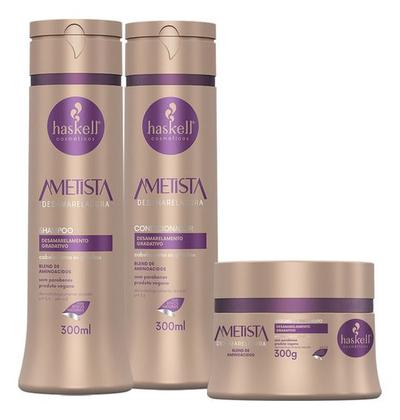 Imagem de Kit Desamarelador Ametista Desamarelador de Cabelo Haskell Cabelos Loiros 300ml