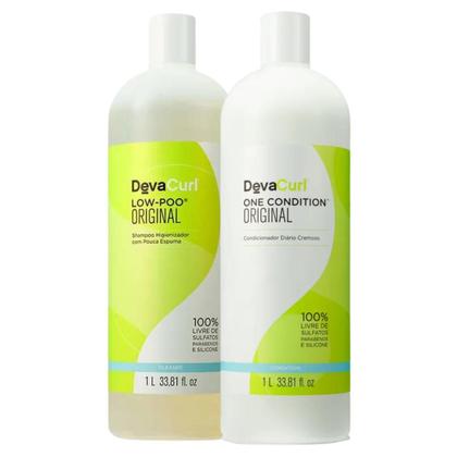 Imagem de Kit Deva Curl Original Shampoo LOW-POO 1 litro+Condicionador One Condition 1 litro