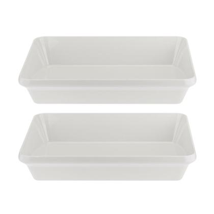 Imagem de Kit Duas Travessas de Melamina Retangular Funda 30 x 22,5 x 5,7cm WECK