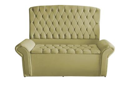 Imagem de Kit Dubaí Cabeceira De Cama Box Casal E Recamier Baú Queen 160 cm Suede Bege Eli Móveis