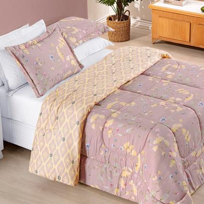 Imagem de Kit Edredom Dupla Face 2,40m x 2,20m Bouti 03 Peças - Lavanda