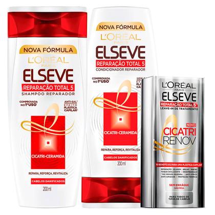 Imagem de Kit Elseve Reparação Total 5+ LOréal Paris - Shampoo + Condicionador + Cicatri Renov