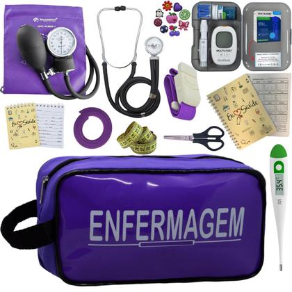 Imagem de Kit Enfermagem Completo Top + Medidor Glicose 