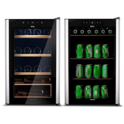 Imagem de Kit EOS Beer & Wine: Cervejeira 76L ECE80 220V + Adega Climatizada 24 Garrafas EAC24IM 220V