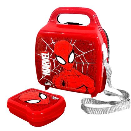 Imagem de Kit Escolar com Lancheira e Sanduicheira Infantil do Homem Aranha Plasútil
