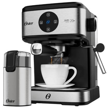 Imagem de Kit Espresso Oster - Cafeteira Double e Moedor de Café Elétrico Inox