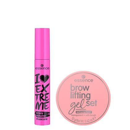Imagem de Kit Essence Máscara para Cílios I Love Extreme Crazy Volume Preta 12ml + Gel Sobrancelha 12g