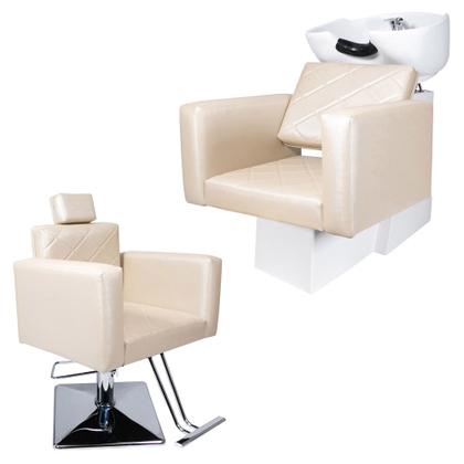 Imagem de KIT Evidence - 1 Lavatório + 1 Cadeira Fixa De Base Quadrada Para Salão