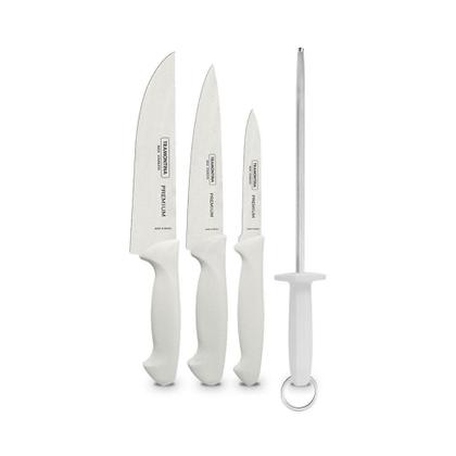 Imagem de Kit - Faqueiro Premium 3 Peças + 1 Chaira Estriada 10 Pol Profissional - Tramontina