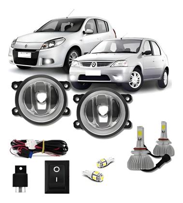 Imagem de Kit Farol Milha Logan E Sandero 2012 Com Par de Pingos 5050 5 Lets e Xenon Led